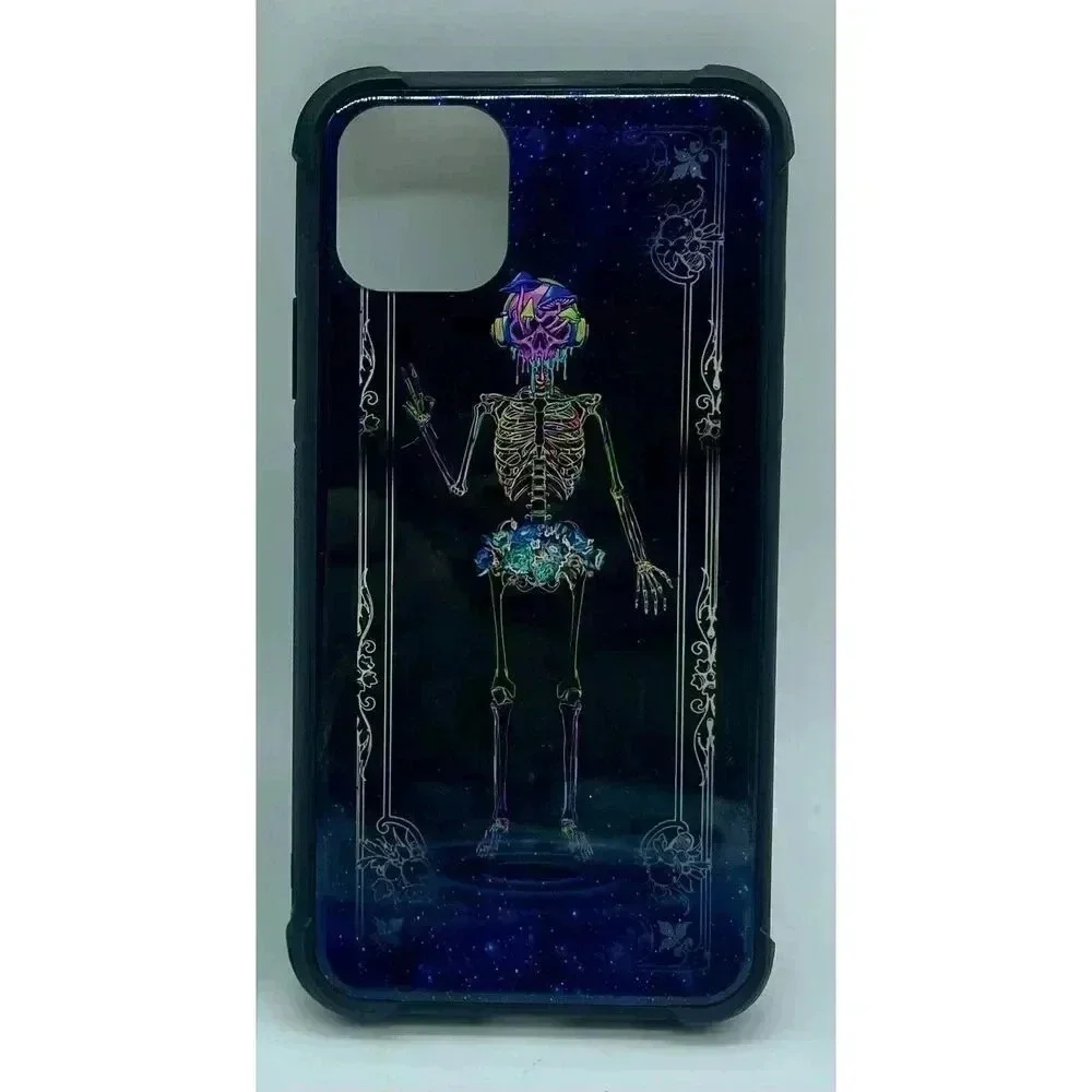Floral Skeleton Case For‎ iPhone 11 Pro Max Rugged TPU Shockproof
